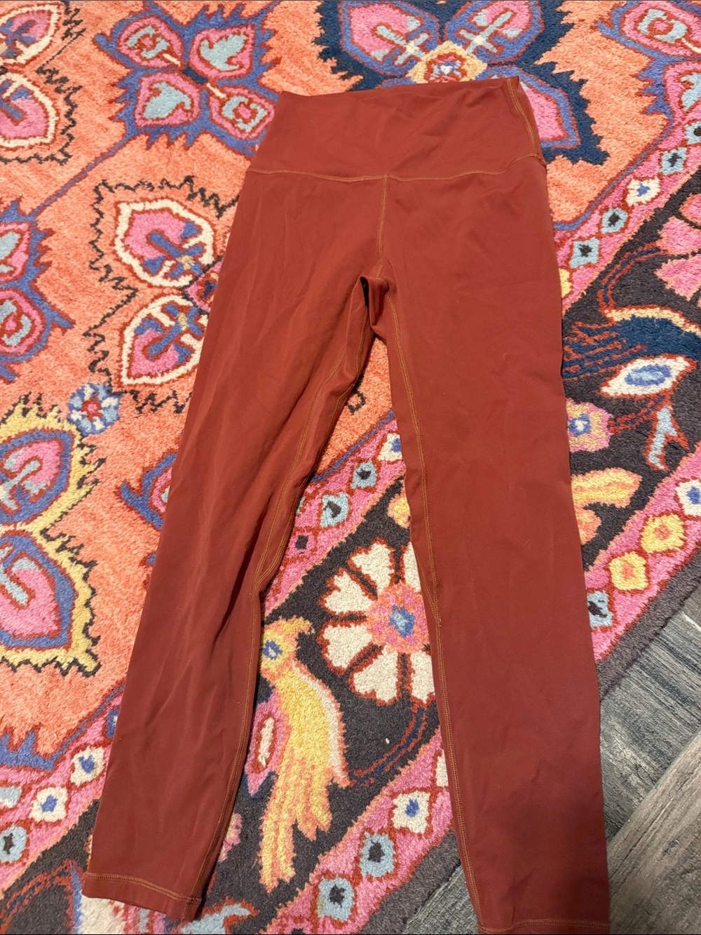 High-Waist Rust Performance Leggings with Logo
